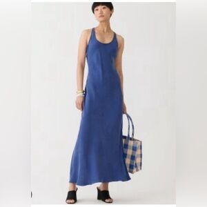 J Crew Alice Cupbo-blend Racerback Maxi Slip Dress